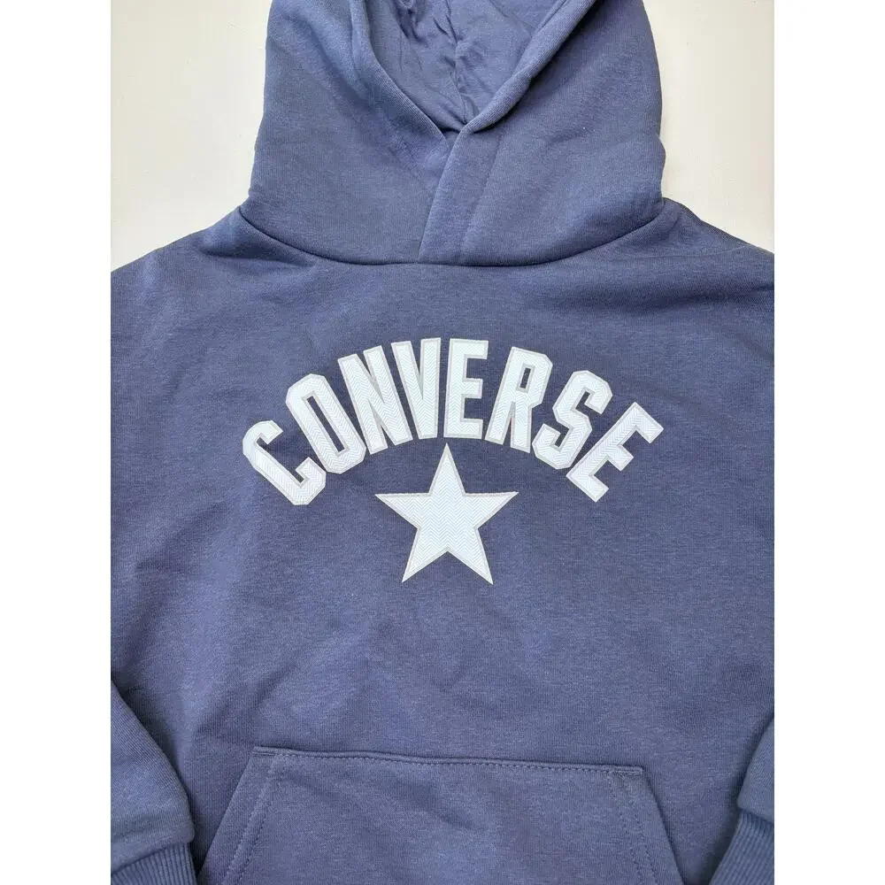 Converse Boys Gray Pullover Hoodie Sweatshirt Logo Pocket Size 6 NWT Youth